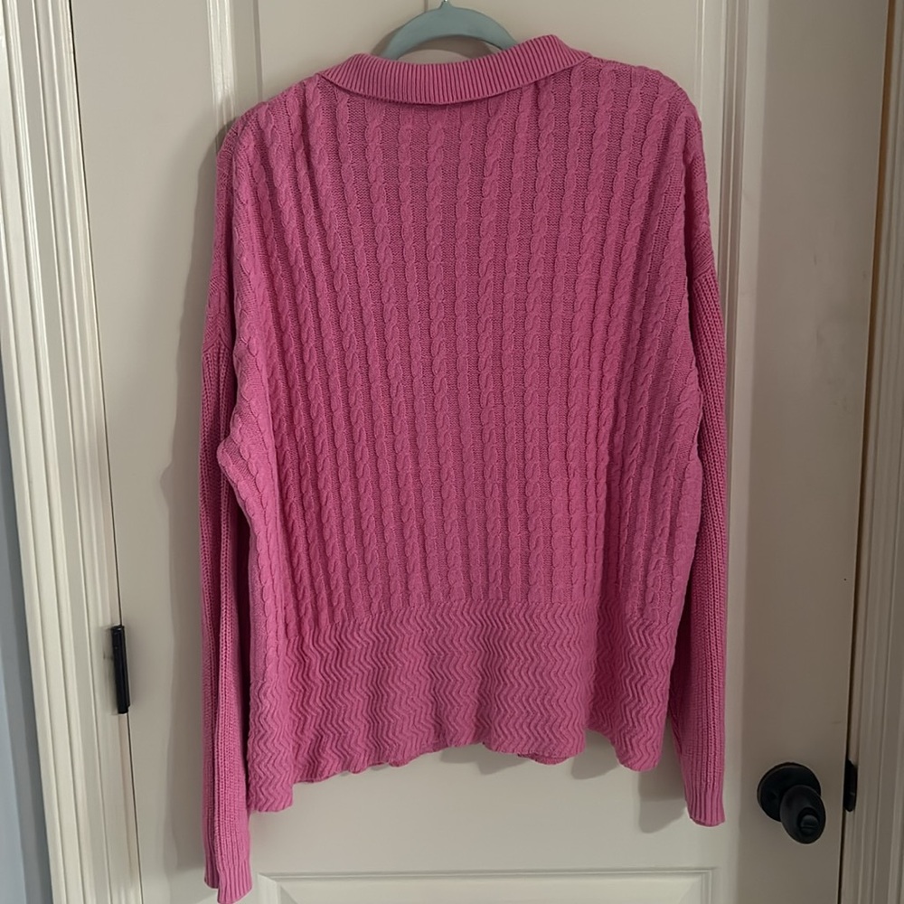 Pink Button-Up Knit Cardigan - Picture 2 of 5